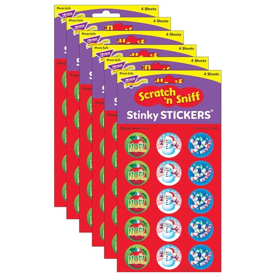Trend Enterprises® Stinky Stickers® Christmas/Peppermint, 6 Packs of 60ct.